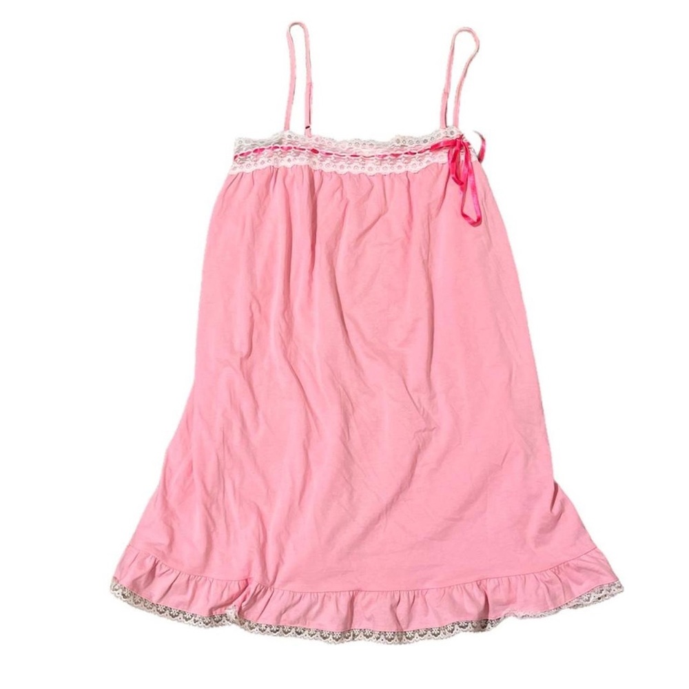 RARE babydoll light pink vs slip dress with lace and a bow